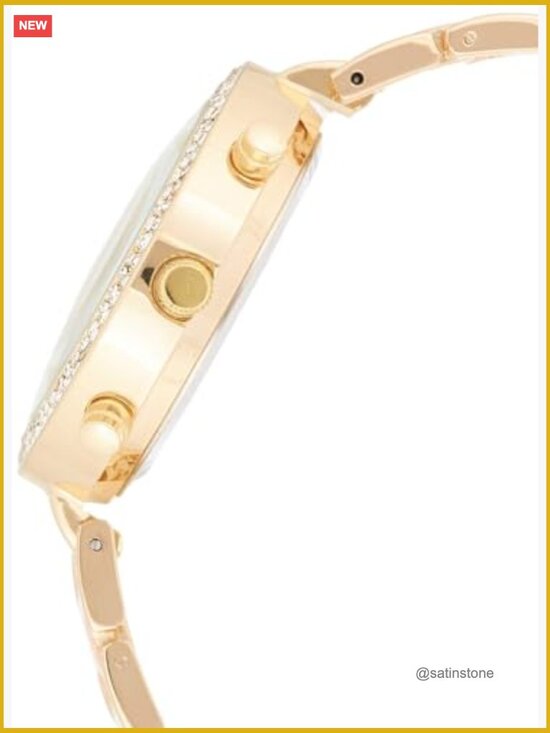 Gold-Tone and Crystal Bracelet Watch - Analog Quartz main image 5